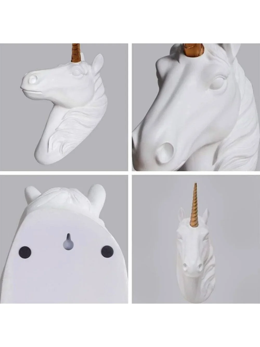 Whimsical Unicorn Head Wall Mount - Faux Resin Taxidermy Home Decor Sculpture